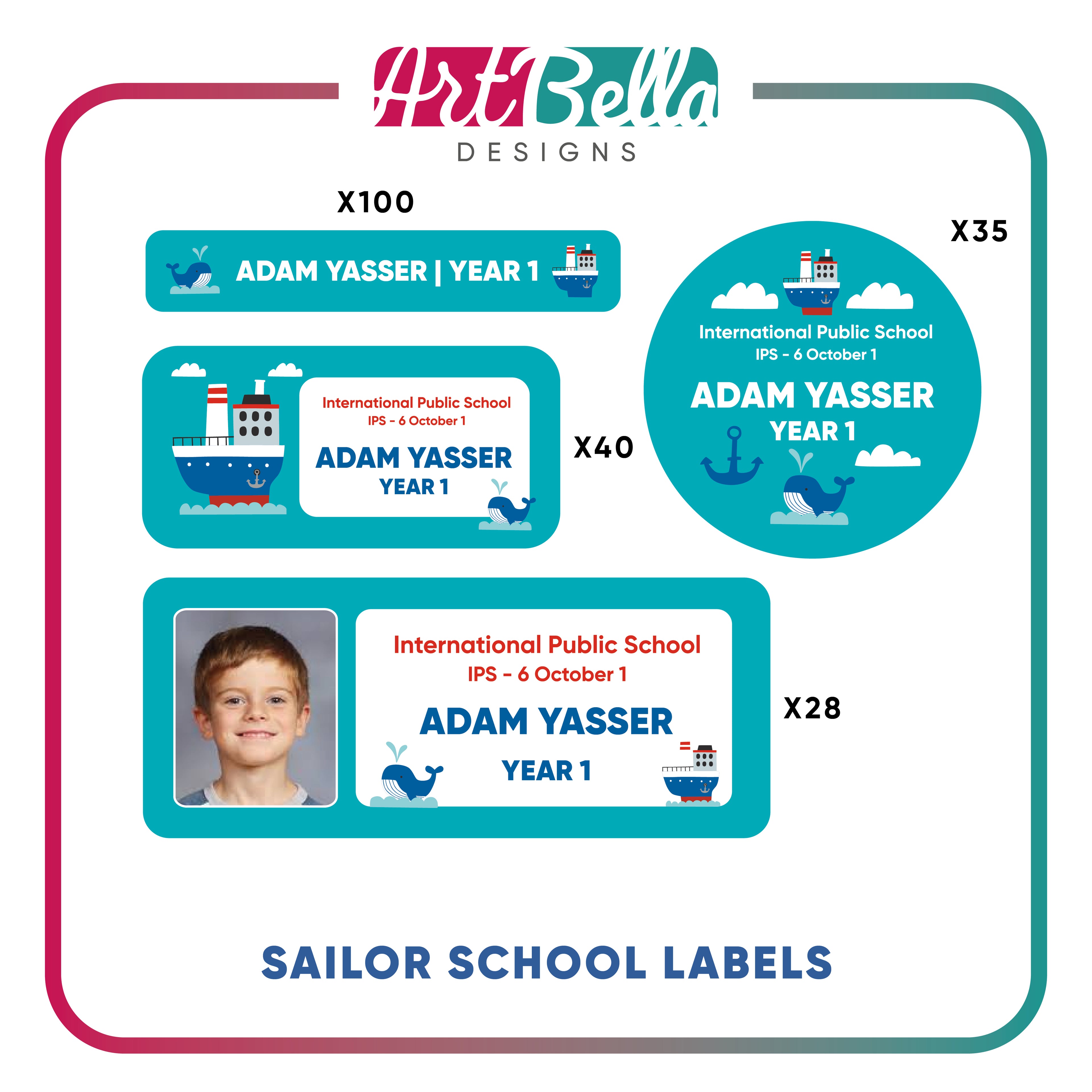 Sailor School Labels