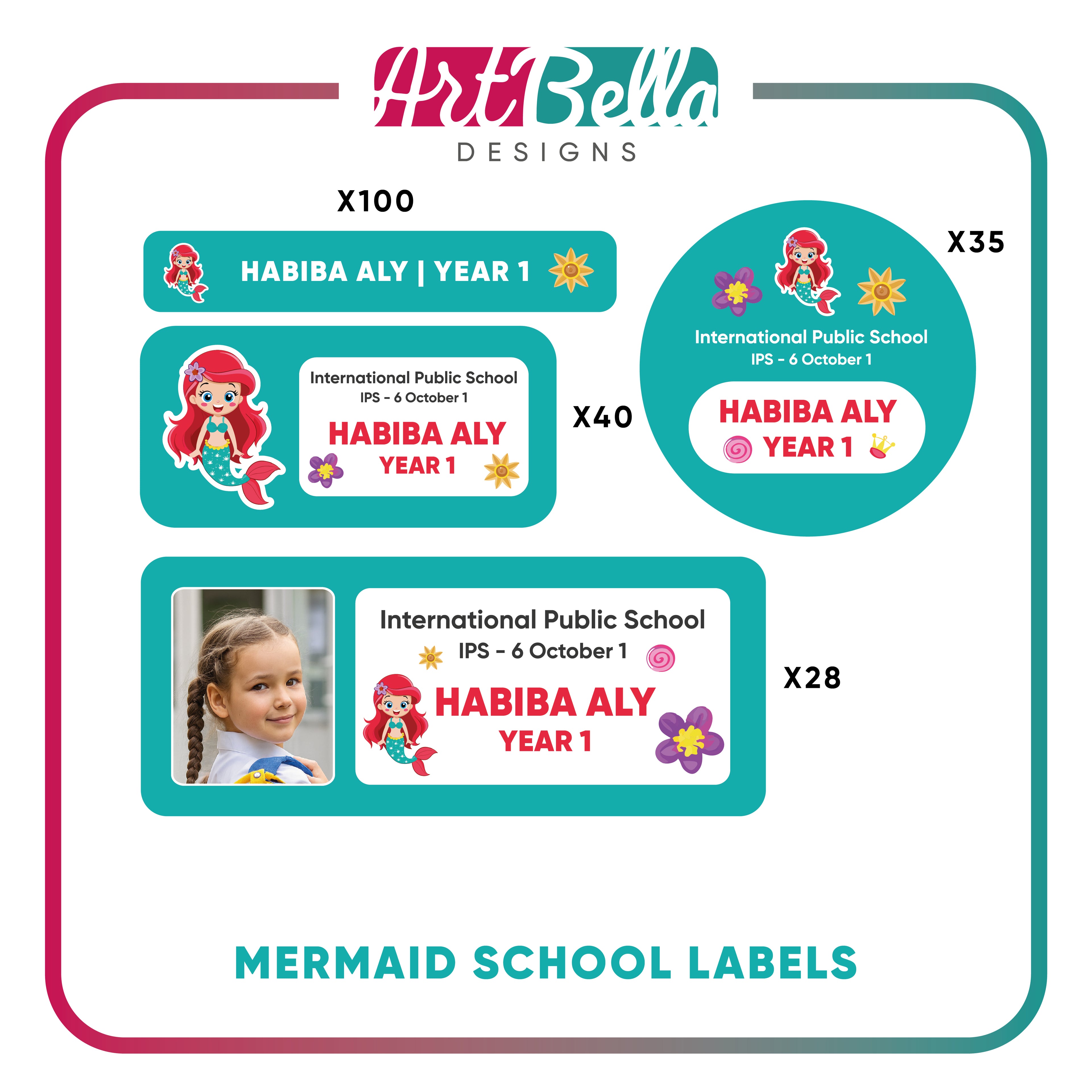 Unicorn School Labels